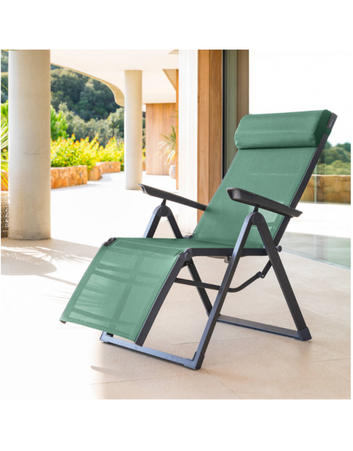 Fauteuil de jardin inclinable DECIMA Vert olive Graphite