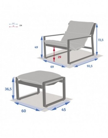 Fauteuil relax de jardin LAMBINIO Graphite