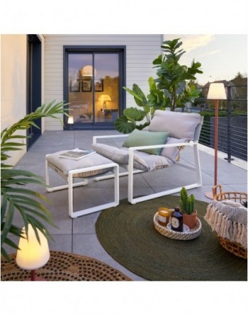 Fauteuil relax de jardin LAMBINIO Blanc