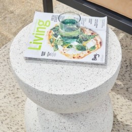 Ruiz MgO tabouret d'accent Terrazzo blanc