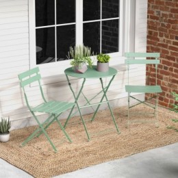 Shelah 2 personnes round Outdoor dining set Vert