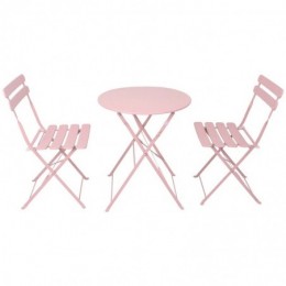 Shelah 2 personnes round Outdoor dining set Couleur rose