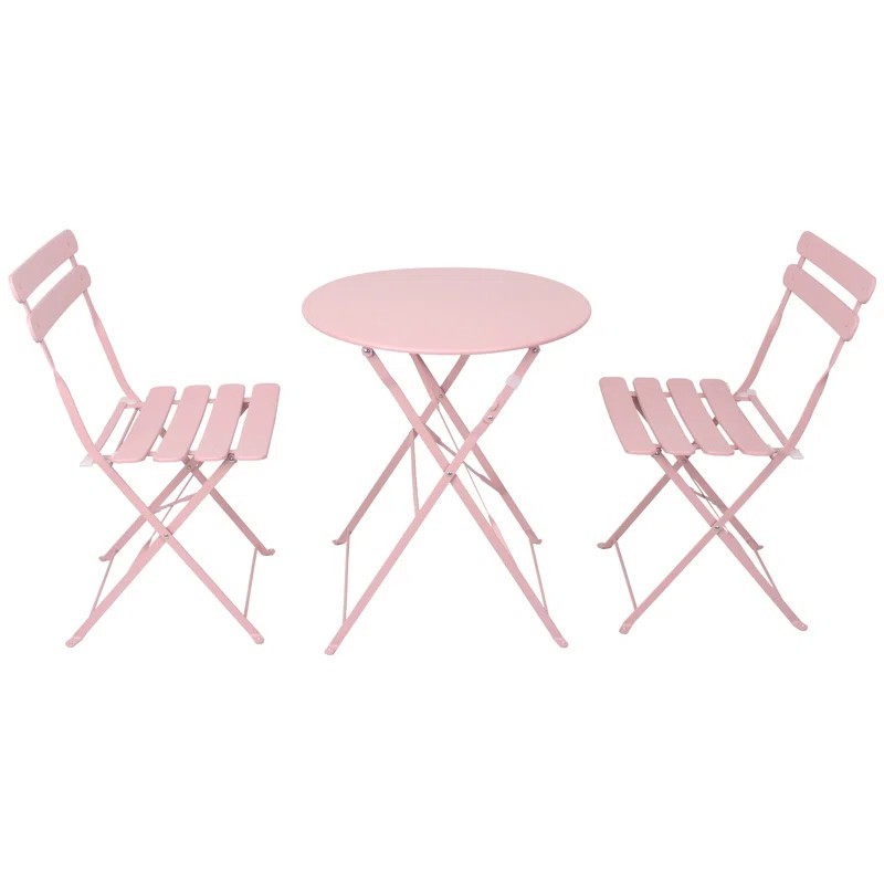 Shelah 2 personnes round Outdoor dining set Couleur rose