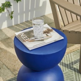 Ruiz MgO tabouret d'accent Terrazzo Bleu cobalt