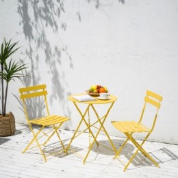 Shelah 2 personnes round Outdoor dining set Jaune