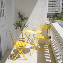 Shelah 2 personnes round Outdoor dining set Jaune