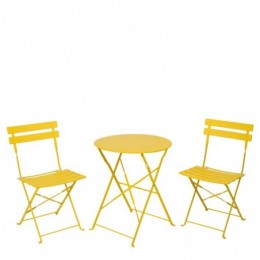 Shelah 2 personnes round Outdoor dining set Jaune