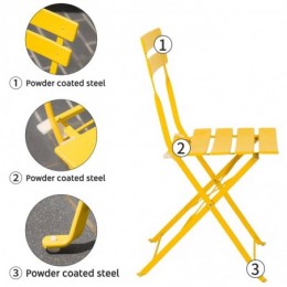 Shelah 2 personnes round Outdoor dining set Jaune