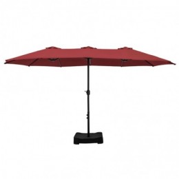 Nyasia 180 x 108 parapluie marché rectangulaire avec base Rouge foncé