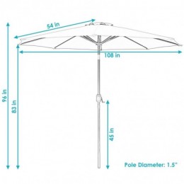 Parapluie marché delaplaine 108 pouces 
Bleu marine