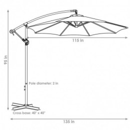 Parapluie Cantilever Chalone 115 pouces Le Brun