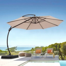 Ebonique Cantilever Umbrella with Base Included Champagne