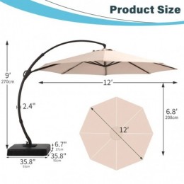 Ebonique Cantilever Umbrella with Base Included Champagne