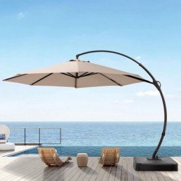 Ebonique Cantilever Umbrella with Base Included Champagne