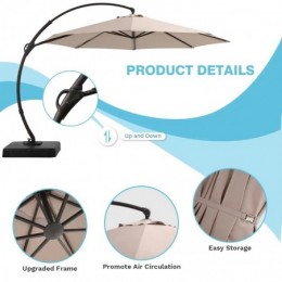 Ebonique Cantilever Umbrella with Base Included Champagne