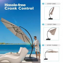 Ebonique Cantilever Umbrella with Base Included Champagne