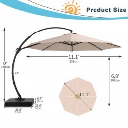 Ebonique Cantilever Umbrella with Base Included Champagne