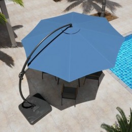 Ebonique Cantilever Umbrella with Base Included Dark Blue