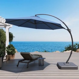 Ebonique Cantilever Umbrella with Base Included Dark Blue