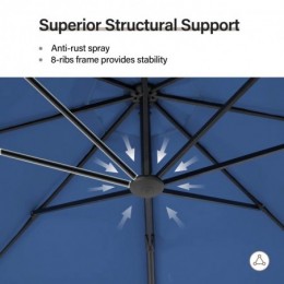 Ebonique Cantilever Umbrella with Base Included Dark Blue