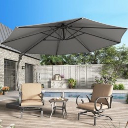 Ebonique Cantilever Umbrella with Base Included Gris