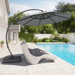 Ebonique Cantilever Umbrella with Base Included Gris