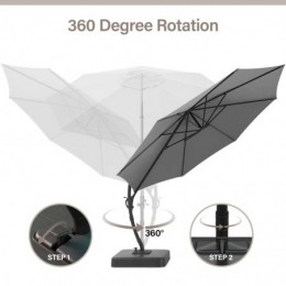 Ebonique Cantilever Umbrella with Base Included Gris