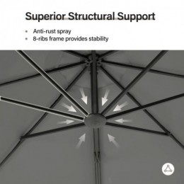 Ebonique Cantilever Umbrella with Base Included Gris