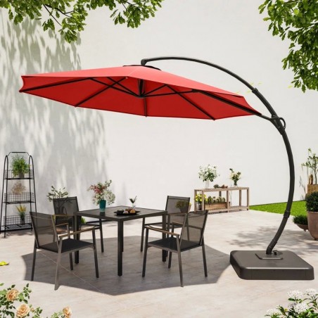 Ebonique Cantilever Umbrella with Base Included Rouge