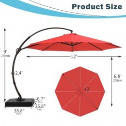 Ebonique Cantilever Umbrella with Base Included Rouge