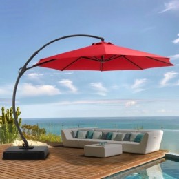 Ebonique Cantilever Umbrella with Base Included Rouge