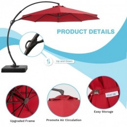 Ebonique Cantilever Umbrella with Base Included Rouge