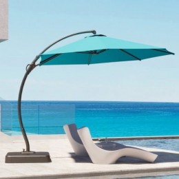 Ebonique Cantilever Umbrella with Base Included Turquoise Blue