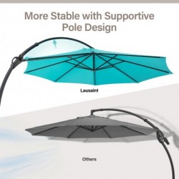 Ebonique Cantilever Umbrella with Base Included Turquoise Blue