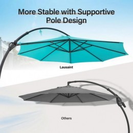 Ebonique Cantilever Umbrella with Base Included Turquoise Blue