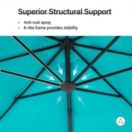 Ebonique Cantilever Umbrella with Base Included Turquoise Blue