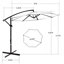 Haque 120 Cantilever Umbrella 
Dark Green