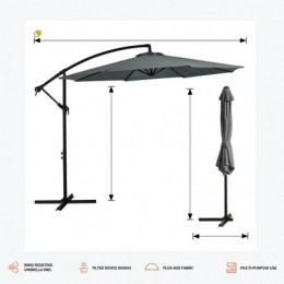 Haque 120 Cantilever Umbrella 
Gray