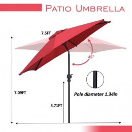 90 Tilt Market Umbrella Rouge