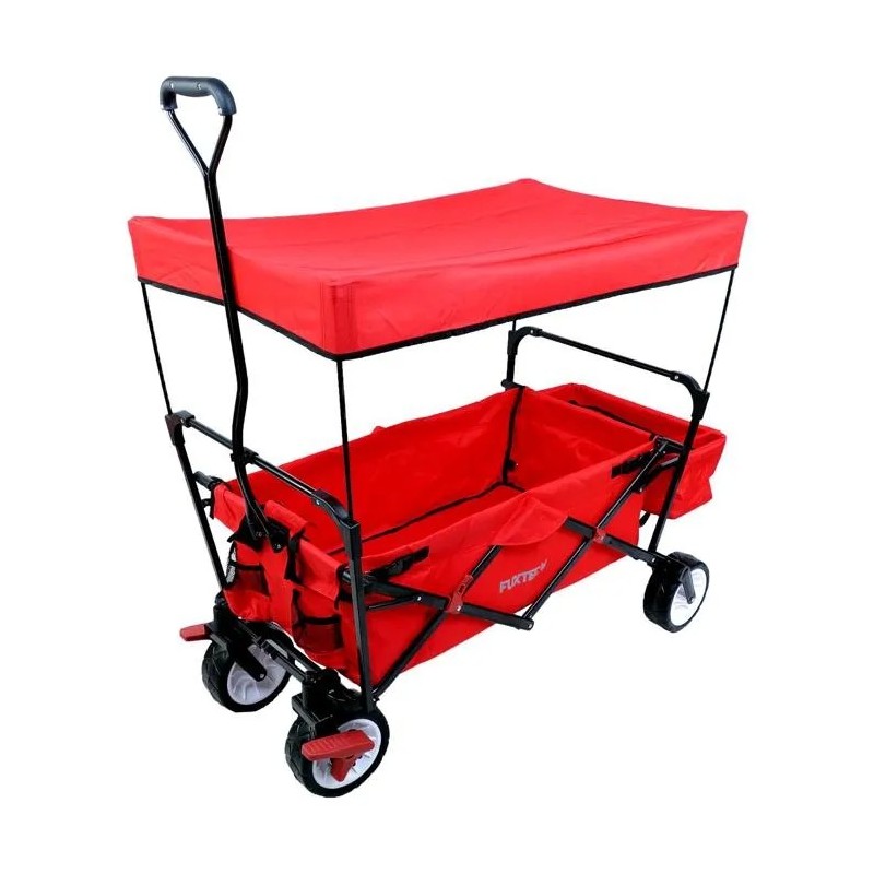 Chariot de transport FUXTEC Wild Cruiser Rouge pliable charge 75 kg