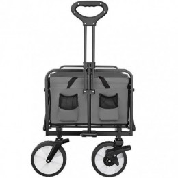 TECTAKE Chariot pliable LEON avec freins et roues en plastique caoutchouté capacité de charge 80kg Gris