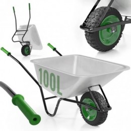 Brouette de Jardin TIMBERTECH Capacité 100l, Max. 210 kg, Pneu Ø40cm,Vert