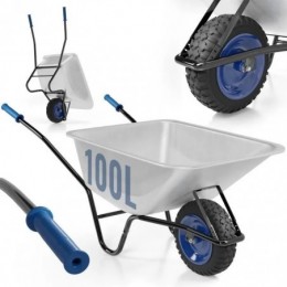 Brouette de Jardin TIMBERTECH Max 210 kg, Pneu Ø40cm Capacité 100l Bleu